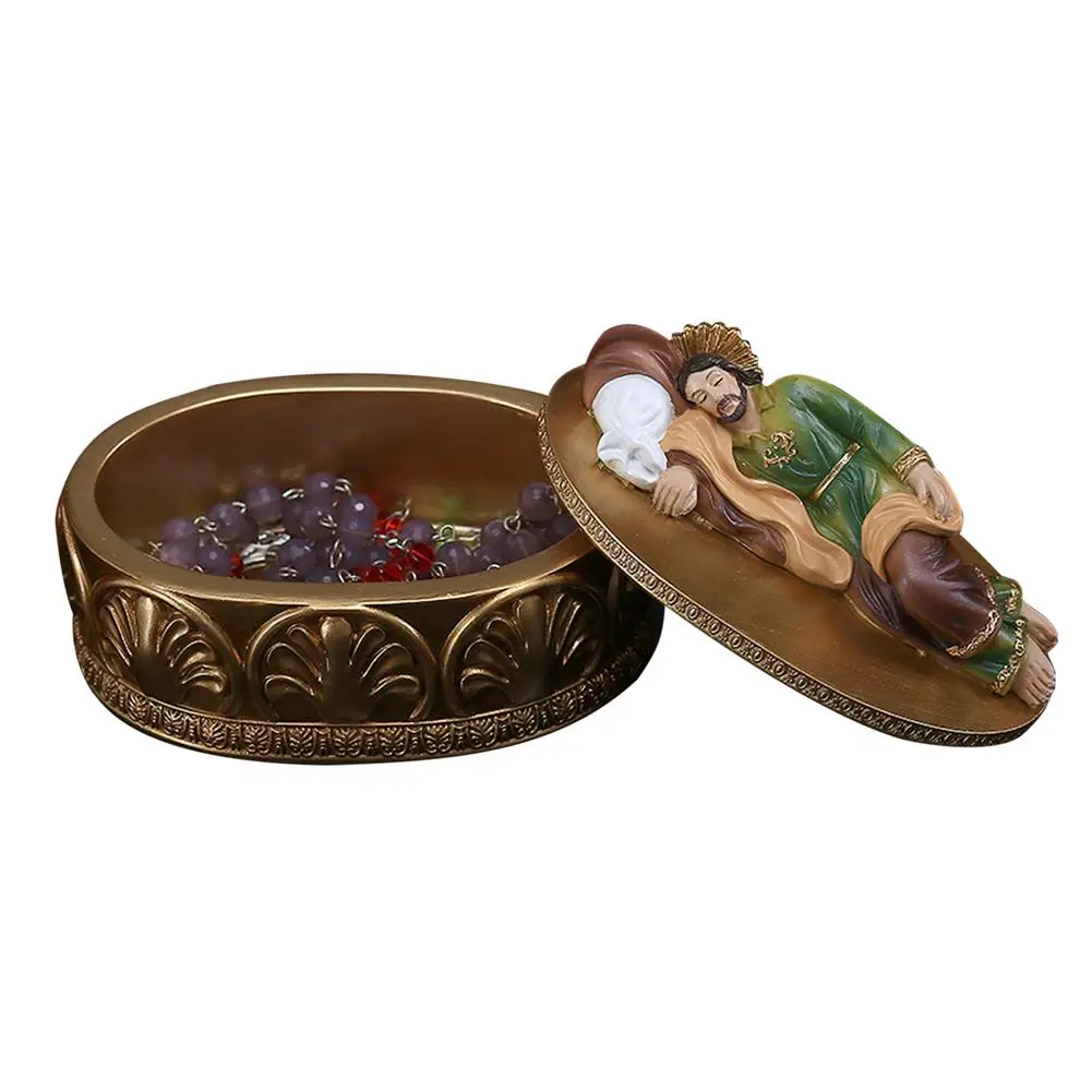 

Статуя Иисуса католическая, декоративная шкатулка для украшения стола, ручной работы, для дома и офиса