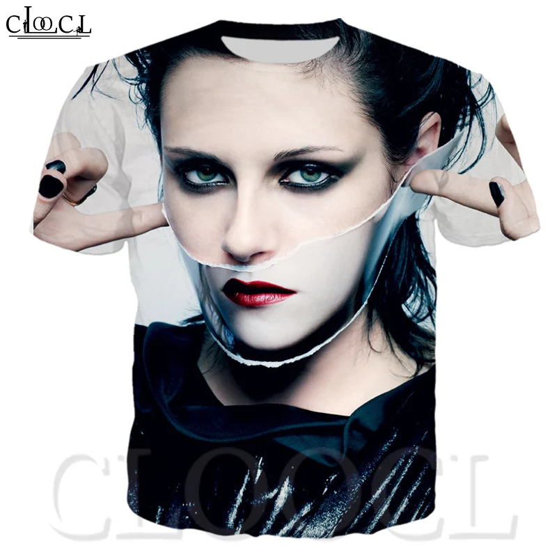 Футболка CLOOCL с 3D принтом унисекс для артистов Кристен Стюарт Мужская/женская