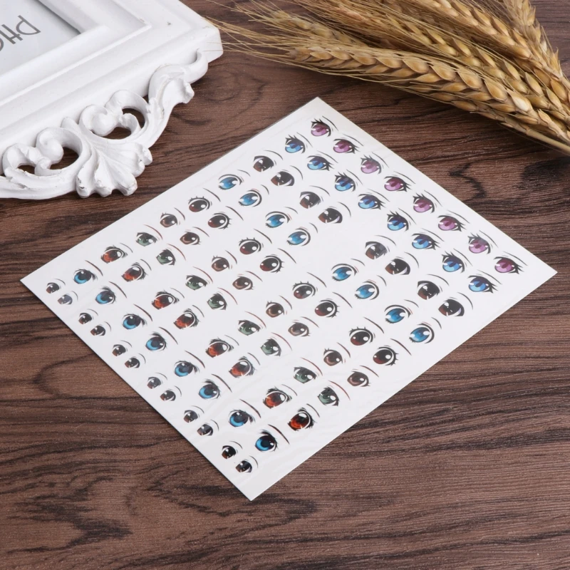 

Anime Eyes Stickers Figurine Doll Face Organ Paster Clay Cartoon Decals D7WE