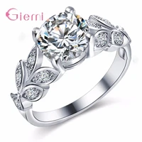 925 sterling silver rings vine leaf design engagement cubic zircon ring fashion for women ladies wedding jewelry gifts