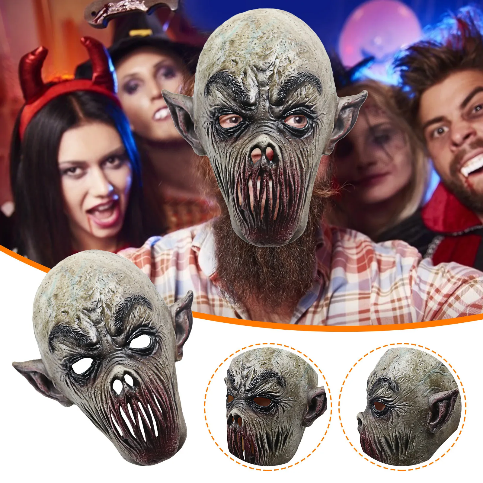 Жуткий страх на Хэллоуин ужасная Реалистичная маска монстра товары для