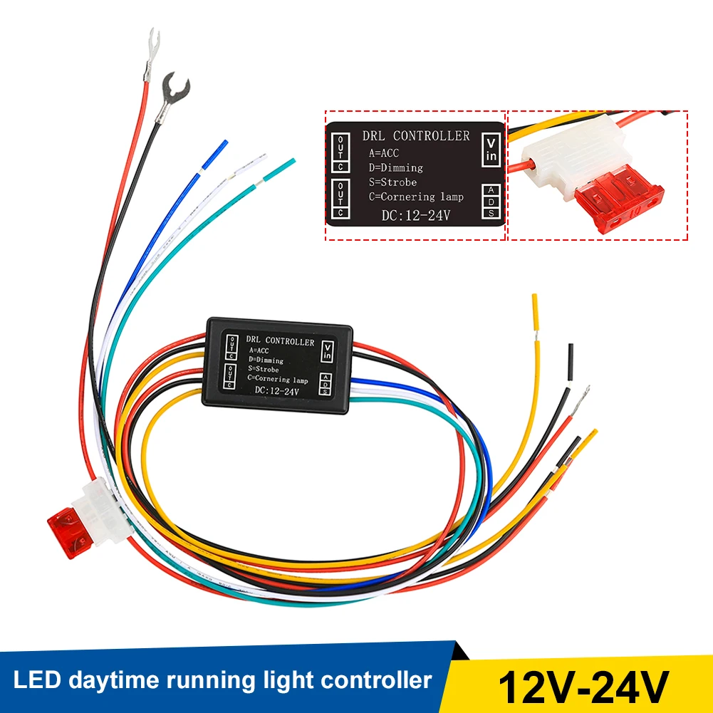 

1PC DRL Strobe Controller Auto Car LED Daytime Running Lights Controller Dimming Turn Signal Control 12-24V Fog Light Controller