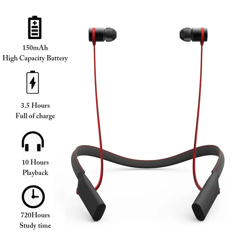 Bluetooth 5 0 Беспроводной спортивные наушники Магнитный активный Шум шумоподавления