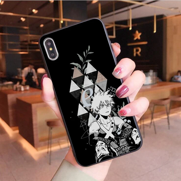 

For iPhone X XS MAX XR Anime My Hero Academia Soft silicone Case For iPhone 11 Pro MAX 6 6S 7 8 Plus black Phone Cover
