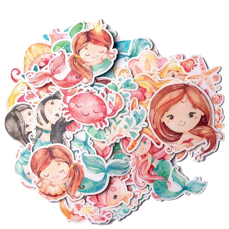 60 Pcs Cute Mermaid Stickers and Fish Decals Sea Animal Stickers for Water Bottles and Laptops