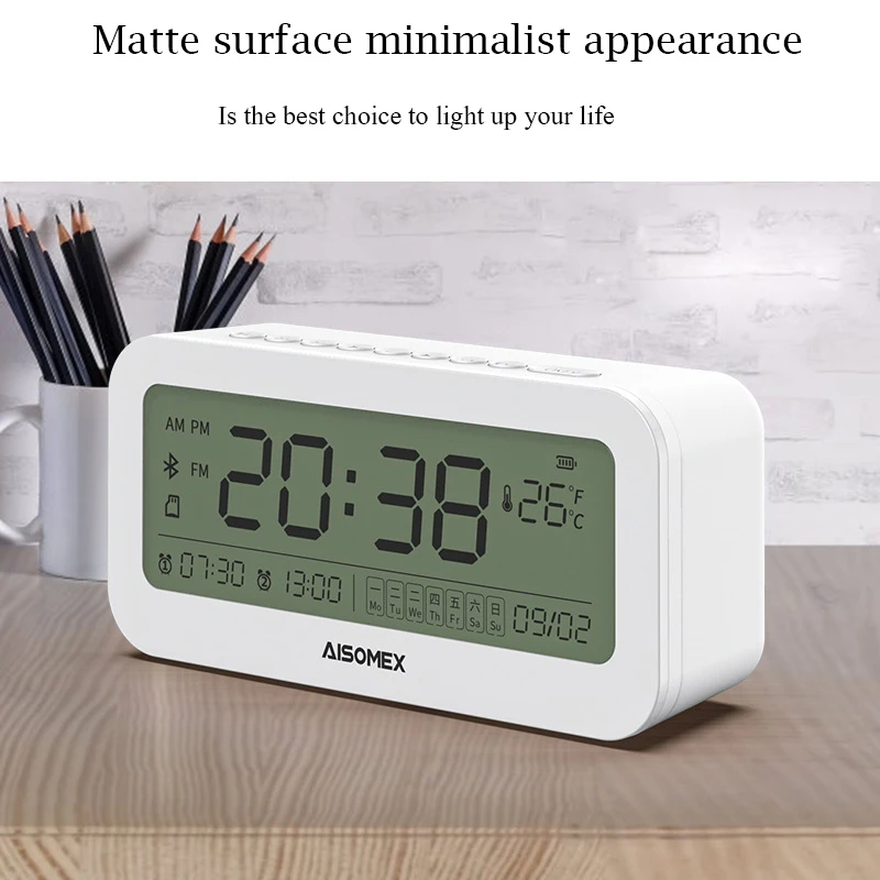 

Bluetooth динамик портативный домашний будильник звуковая коробка беспроводной уличный спортивный сабвуфер прозрачная стерео музыка со свето...