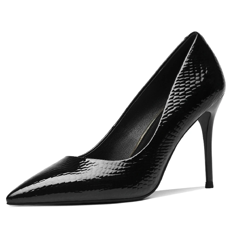 

2021 New High Heels Sexy Ladies Heel High Shoes Heel Height About 9 Cm Woman Shoes Point High Heels Shoes Black Pumps