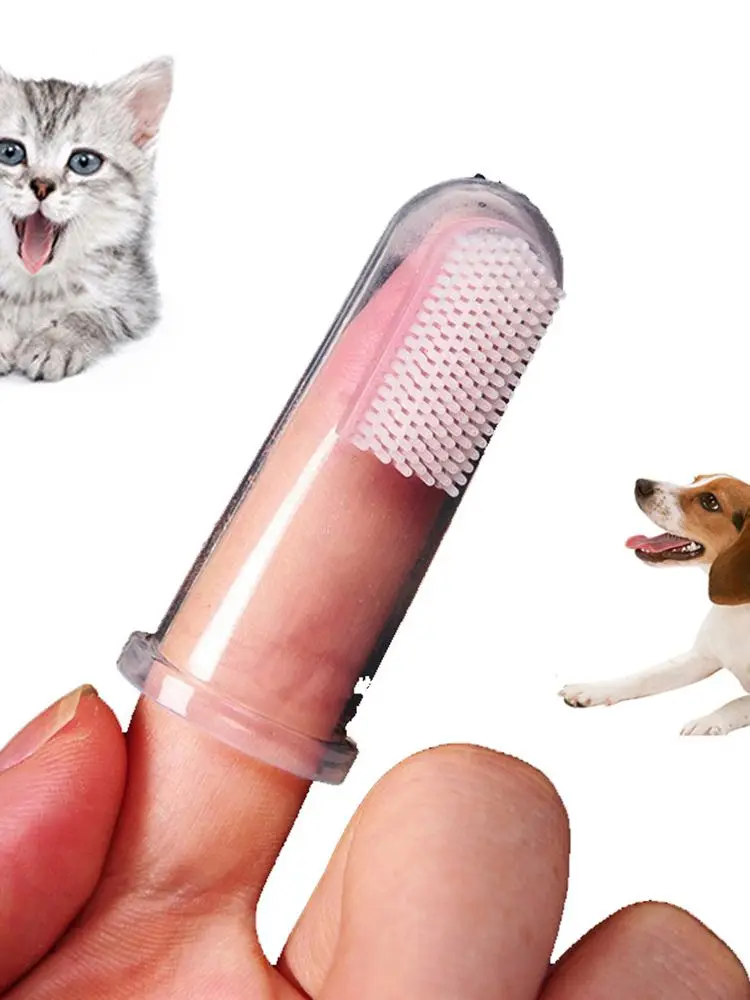 Hot Sales Dog Cat Cleaning Supplies Soft Pet Finger Toothbrush Teddy Dog Brush Addition Bad Breath Teeth Care Dog Accessories