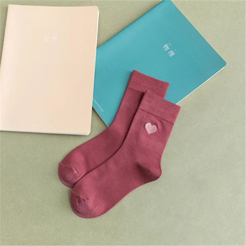 Purple Socks Harajuku японские золотые серебряные шелковые носки с принтом в форме сердца креативные любовь команды блестящие носки для женщин Divertidos колледж Стиль Skarpetki Sokken - Цвет: Purple Socks