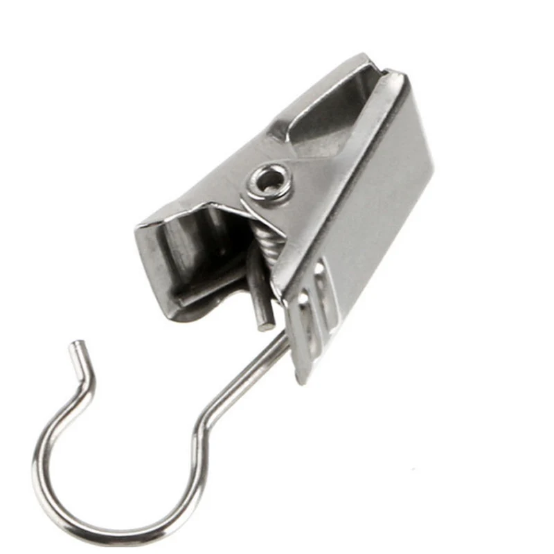 

20pcs/pack Curtain Clip Metal Heavy Duty Curtains Clips W Hook Silver Color Hooks for Curtain Hanging Laundry Photos Displaying