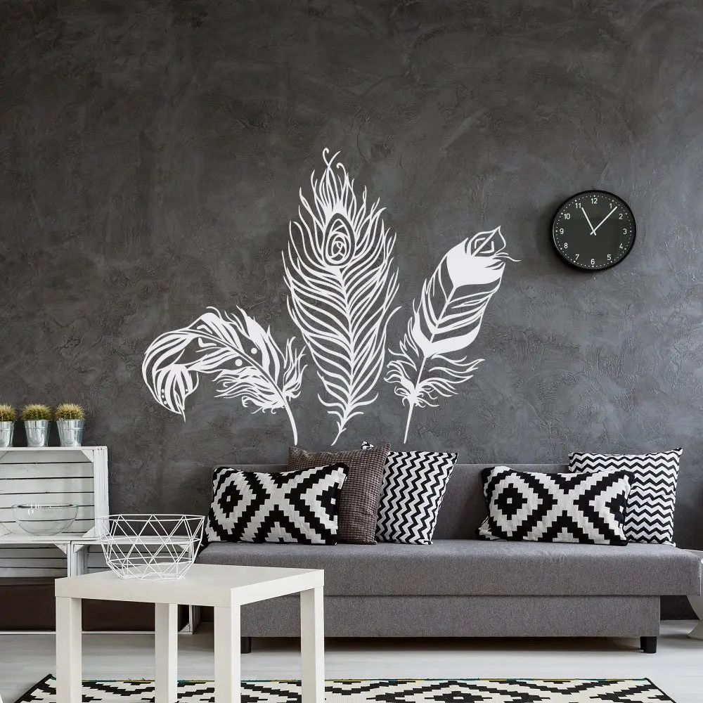 

Tribal Boho Bohemian Wall Sticker Forest Feathers Wall Decal Home Decor For Beauty Bedroom Decor Vinyl Revocable XL52