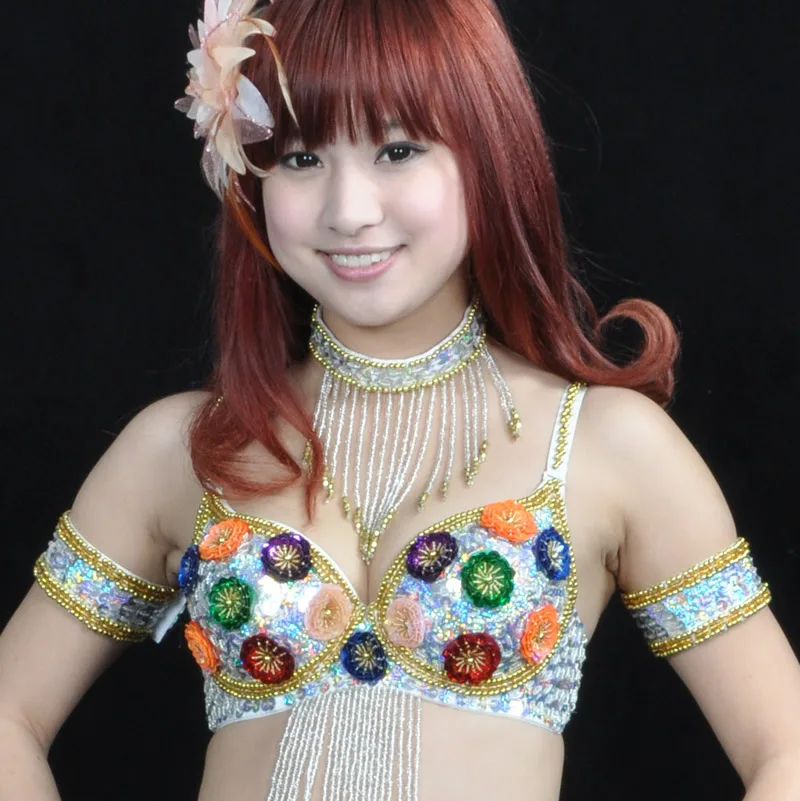 Dance Jewelry Oriental Dance Costume Accessories Sequins Beaded Adjustable Belly Dance Necklace Armbands Cheap Jewelry