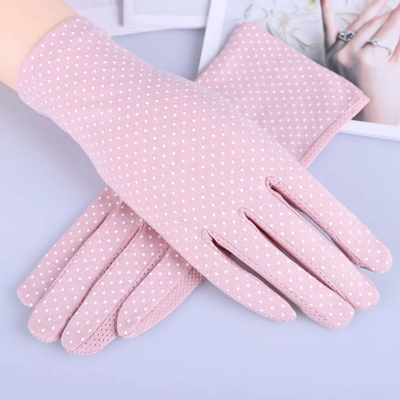 

Summer Spring Lady Women Pink Sunscreen Stretch Gloves Touch Screen Anti Uv Slip Resistant Driving Glove Breathable Guantes