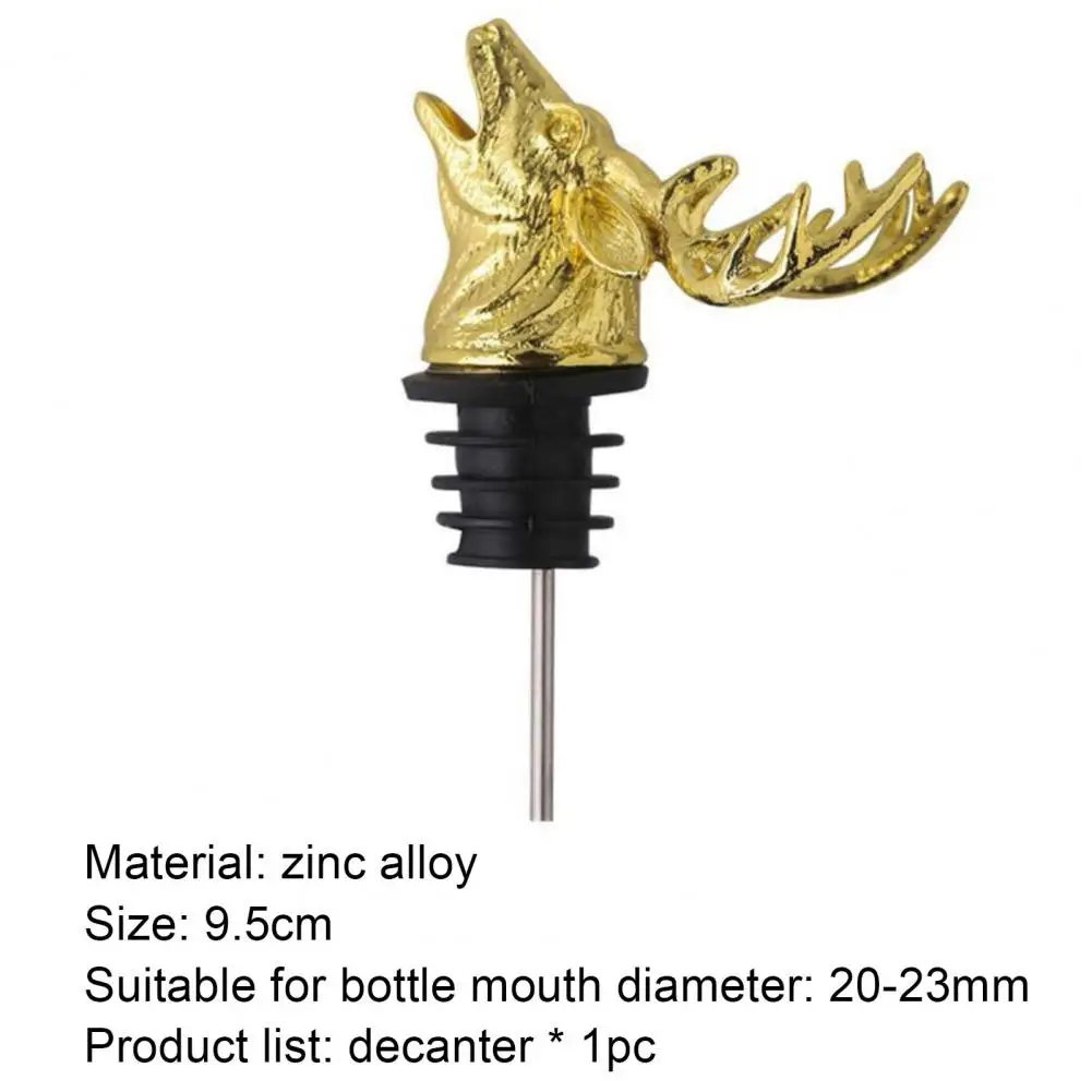 

Hot Sales Wine Pourer Retro Deer Shape Zinc Alloy Wine Decanter Pour Spout Supplies for Home