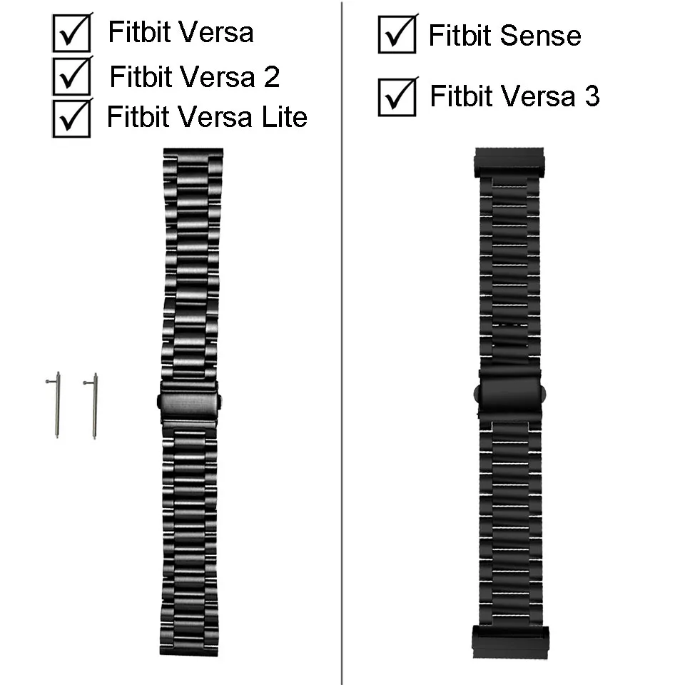 Ремешок из нержавеющей стали для Fitbit часы Versa металлический браслет застежка с