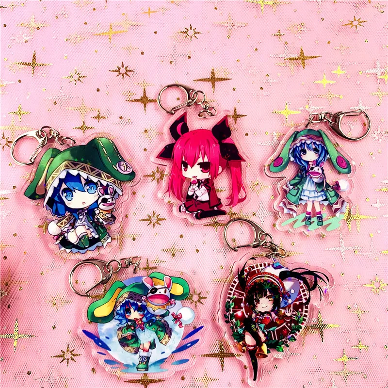 Брелок для ключей с фигурками из аниме DATE A LIVE Yoshino Tokisaki Kurumi декоративная