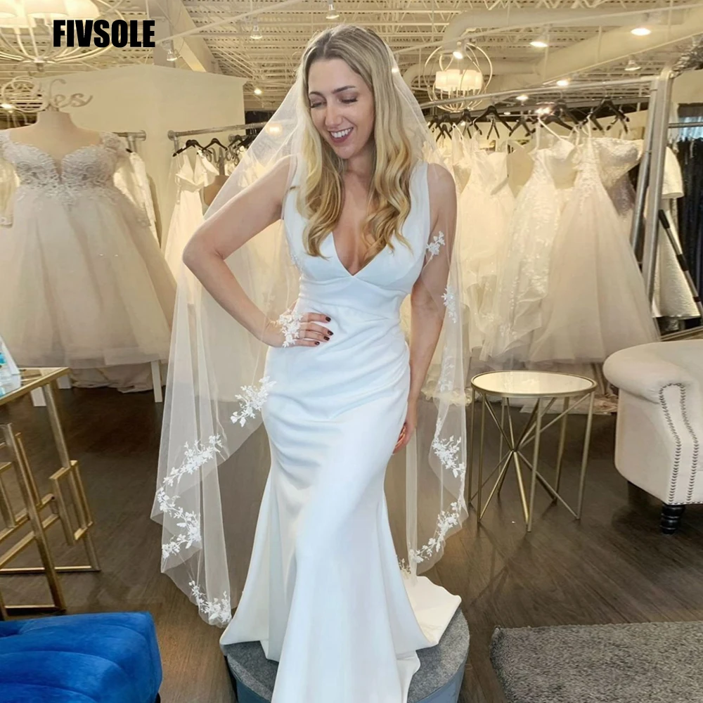 

Платье Свадебное без рукавов с V-образным вырезом и юбкой-годе