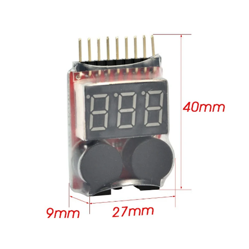 Фото 1-8S 2-4S Low Voltage Buzzer Alarm 1s -8s Lipo Battery Voltage Tester Volt Indicator Meter №4
