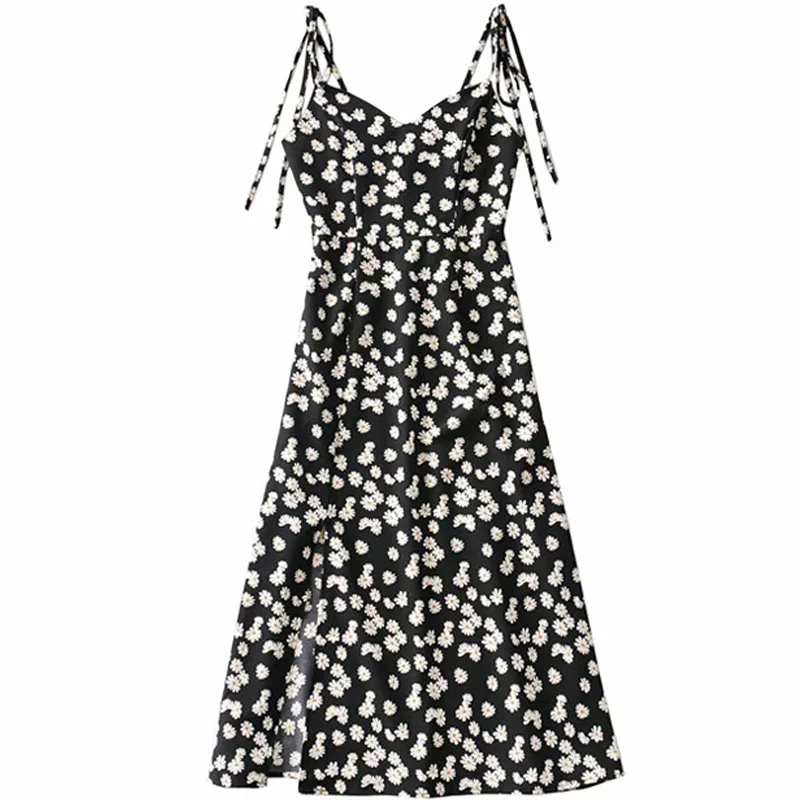 

Australian Niche Country Style Daisy Sleeveless Split Long Dress Ins Blogger Style Girl Age-Reducing Holiday Dress