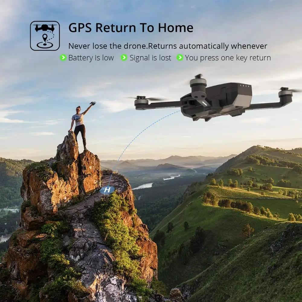 Квадрокоптер Holy Stone HS720 улучшенный 4K GPS Wi Fi 26 минут полета|Радиоуправляемые