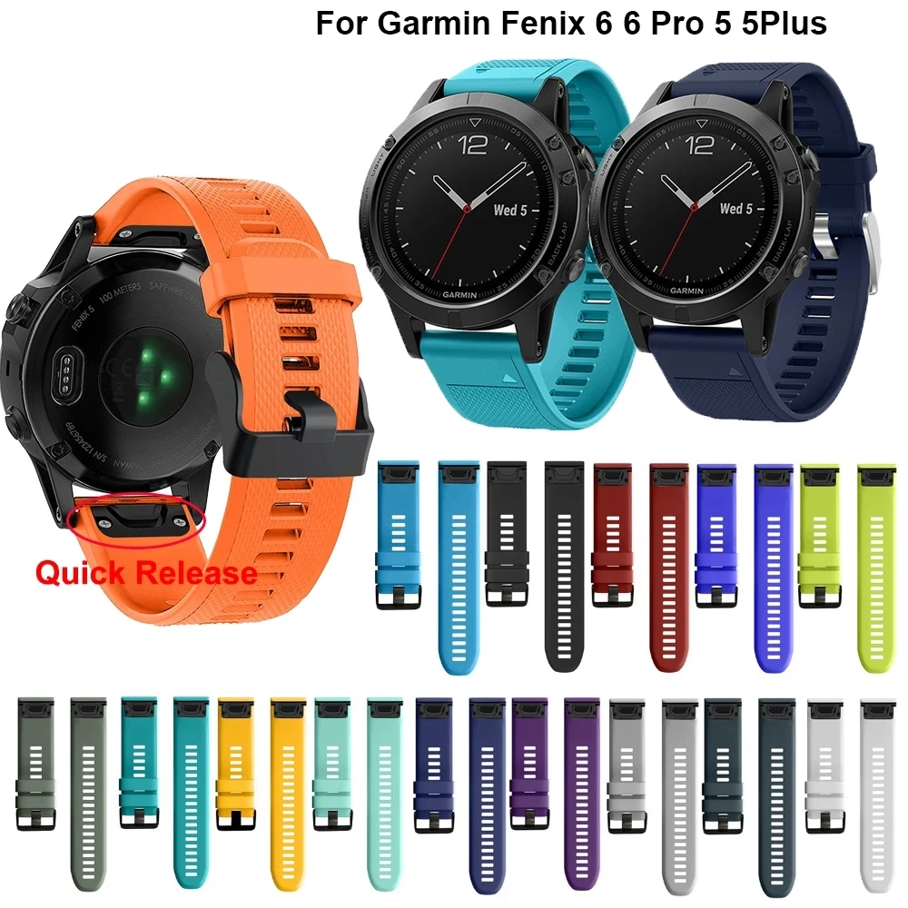

Ремешок силиконовый для наручных часов Garmin Fenix 6X 6 6S Pro 5X 5 5S Plus 3 3HR, удобный быстросъемный браслет для часов, 26 мм, 20 22 мм