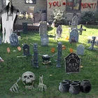 Декор для Хэллоуина, ужас, украшение для сада на Хэллоуин, череп, скелет, надгробие, призрак, подвесной тянущийся паук, паутина, дом с привидениями