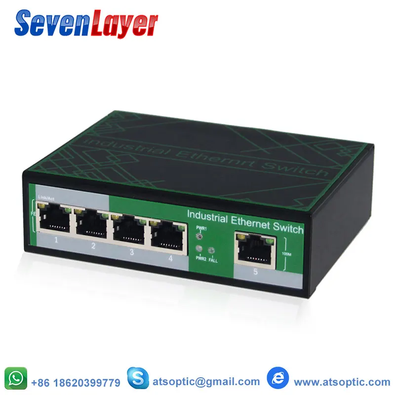 Промышленный 5 портов Ethernet сетевой коммутатор 10/100 м сигнальный усиленный din-рейку