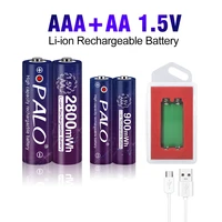 palo rechargeable 1 5v aa li ion battery aa1 5v aaa rechargeable 3a for torch toys clock mp3 player replace 2a lithium battery