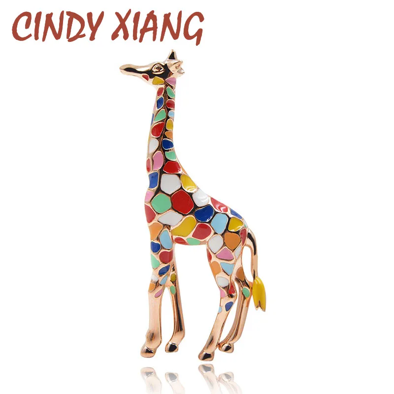 CINDY XIANG эмаль Жираф Броши для женщин Милая брошь булавка в виде животного модные ювелирные изделия золотой цвет подарок для детей изысканные броши
