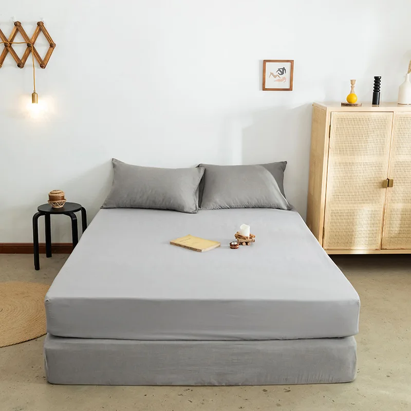 

Простыня однотонная универсальная с резинкой, чехол для матраса, двойная и одна защита