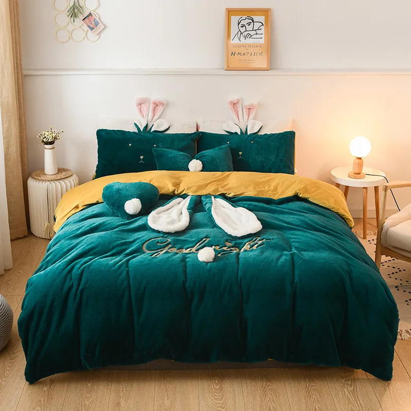 Хит продаж норка с кашемиром бархатные комплекты постельного белья простыня