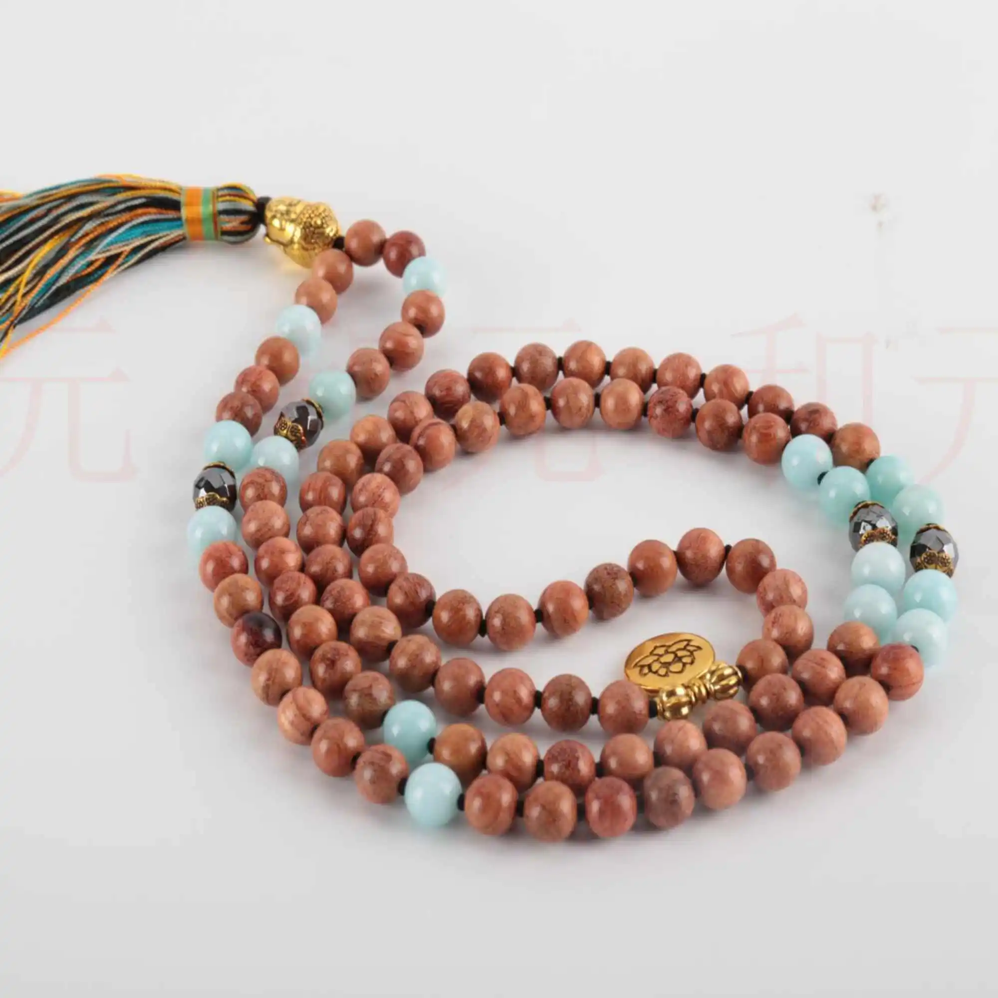 Ожерелье из натурального сандалового дерева с кисточкой 6 мм | Украшения и