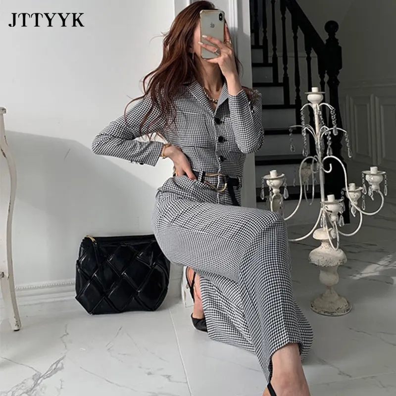 

Spring Autumn One Piece Outfit lattice Jumpsuit Women Long sleeve Office Jumpsuit Overalls Women Bodysuit Elegant Matching Belt