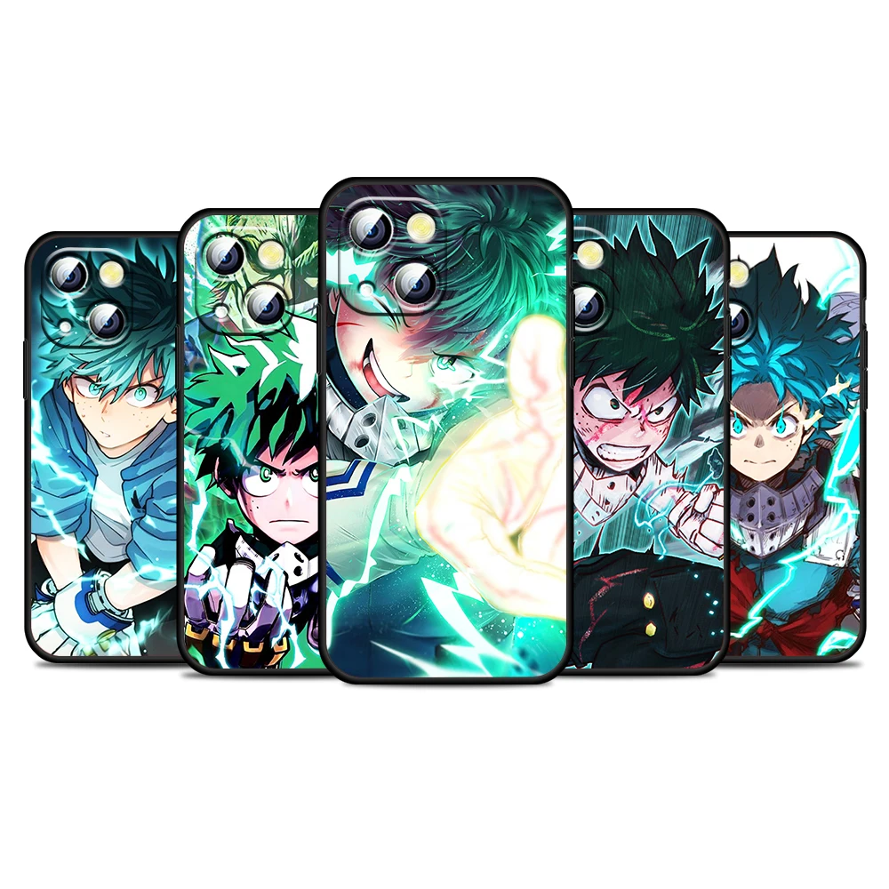 

Hot Anime My Hero Academia For Apple iPhone 13 12 11 Pro Max Mini XS Max X XR 6S 6 7 8 Plus 5S SE2020 Soft Black Phone Case
