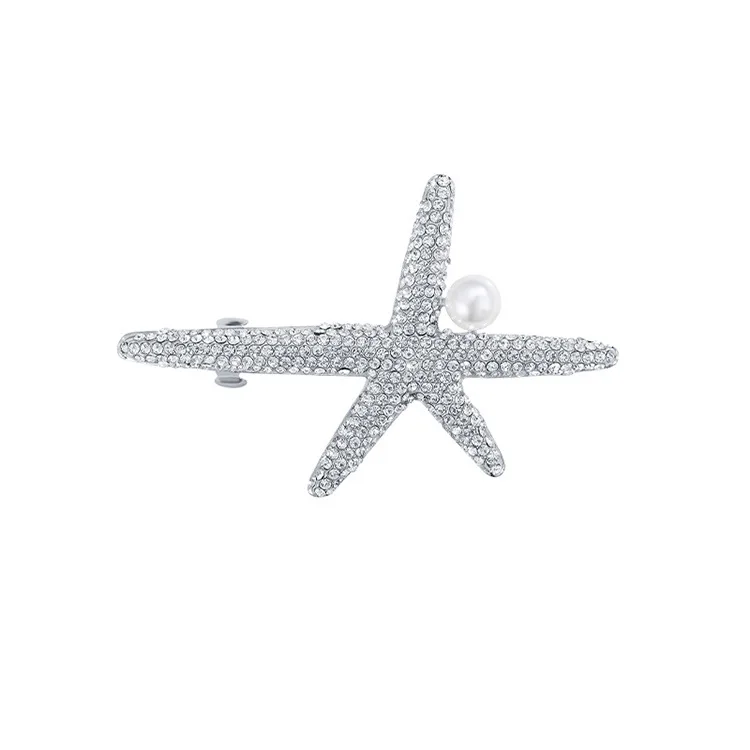 

Korean starfish rhinestone hairpin hair accessories round bead alloy ponytail spring clip online celebrity lady side clip