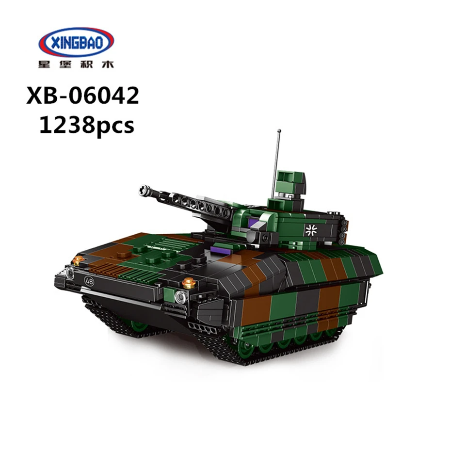 

New Germany Military Bricks Series Leopard-2A6 Tank Tracked Antiaircraft Gun Armored Vehicle Tractor Truck Building Blocks Gifts