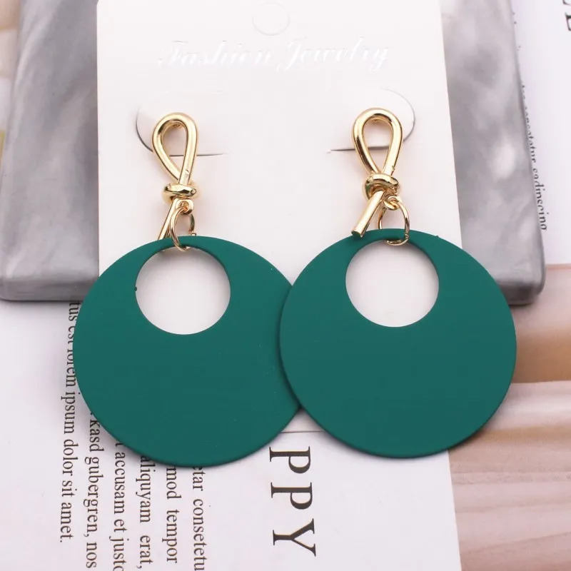 Женские круглые серьги с бантом модные геометрические металлические подвески