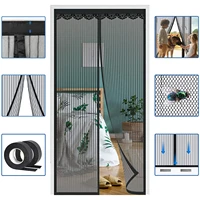 custom size magnetic mosquito net summer anti bug fly door curtains mesh automatic closing door screen kitchen door curtain net