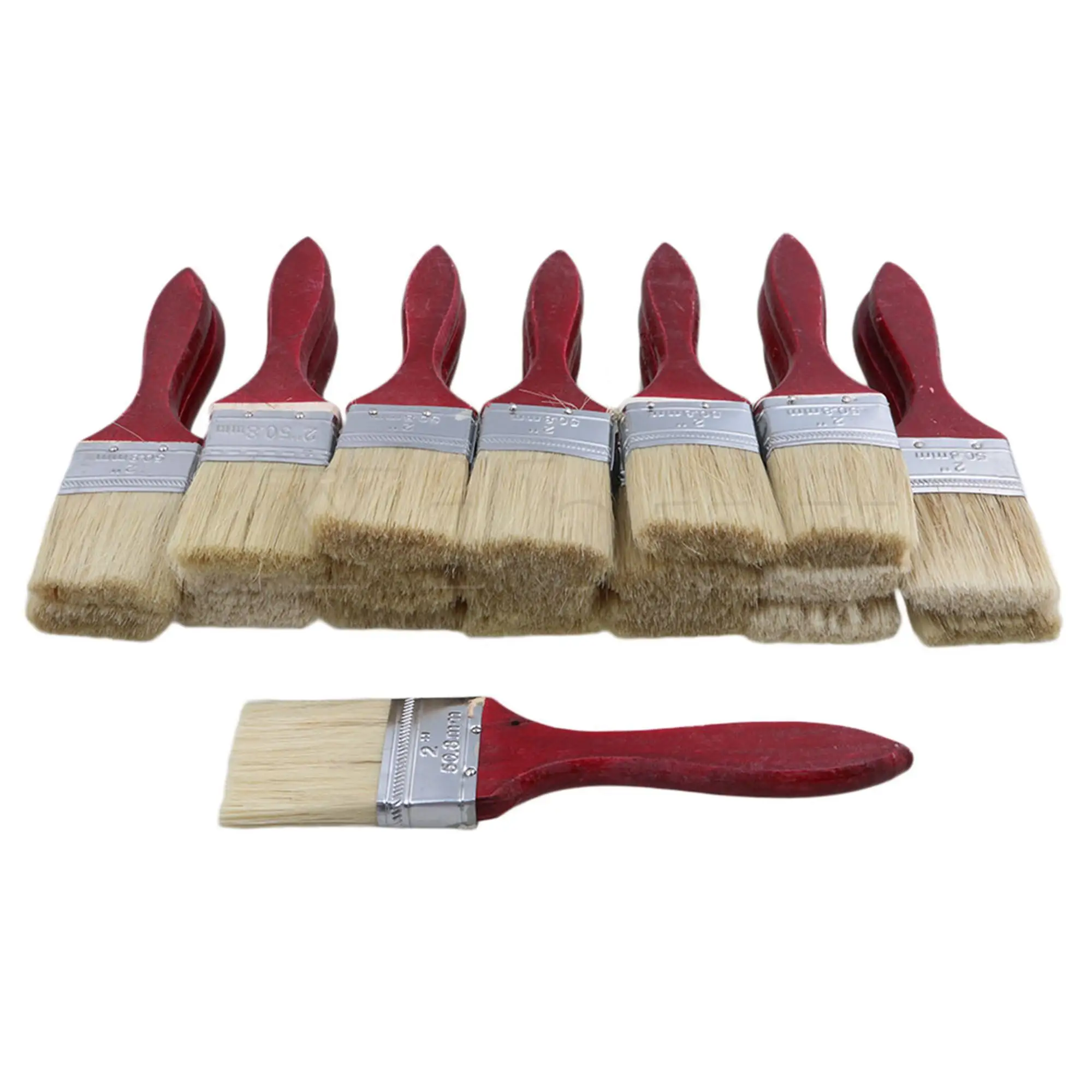 

20pcs Red Wood Handle Bristles Brush Oil Paint Brushes 4.5cm