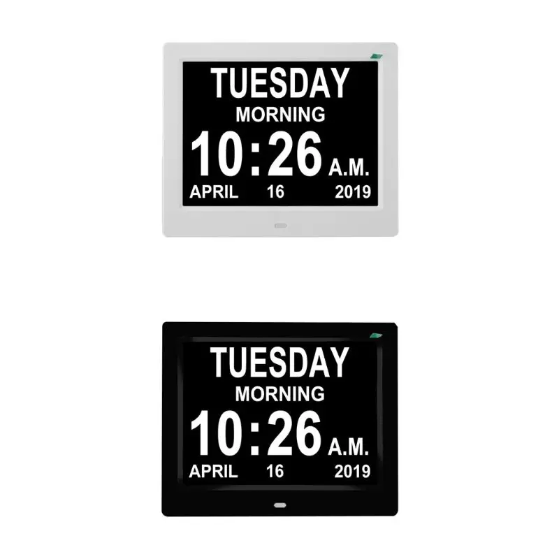 

8Inch IPS Digital Clock Calendar with Date Day Reminder for Elderly and Children E5BB Hot