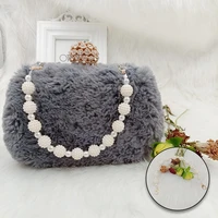 imitated pearl bag chain replacement long clasp bead chain women parts shoulder strap belt handles cute handbag accessories