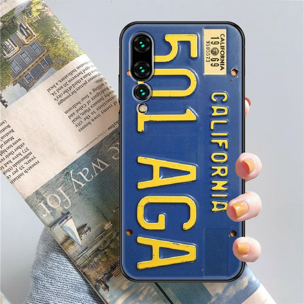 

New York License Plate Number Phone case For Huawei P Mate P10 P20 P30 P40 10 20 Smart Z Pro Lite 2019 black 3D prime luxury