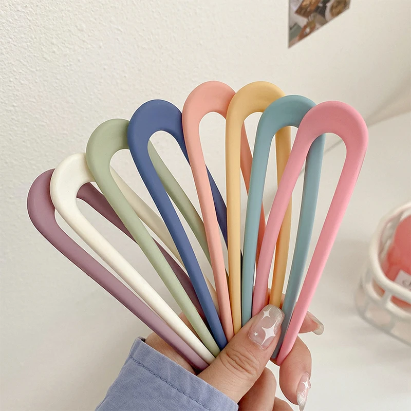 Plastic Hair Clip Pins Minimalist U Shape Girls Hairpin Hair Bun Hair Accessories Gift