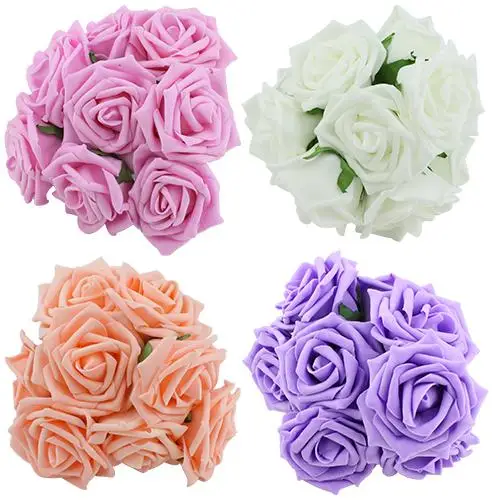 

1 Bouquet 10 Pcs Bridal Bridesmaid Rose Flower Head Party Wedding Bouquets