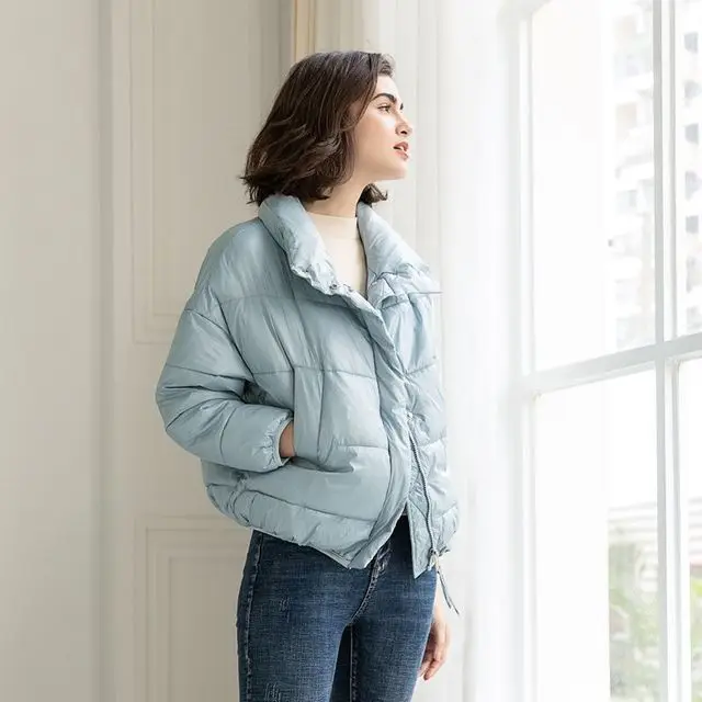 

2020 New Fashion Bubble Coat Solid Parka Female Thick Warm Winter Autumn Short Puffer Jacket Women Basic Cotton Outwear Parkas