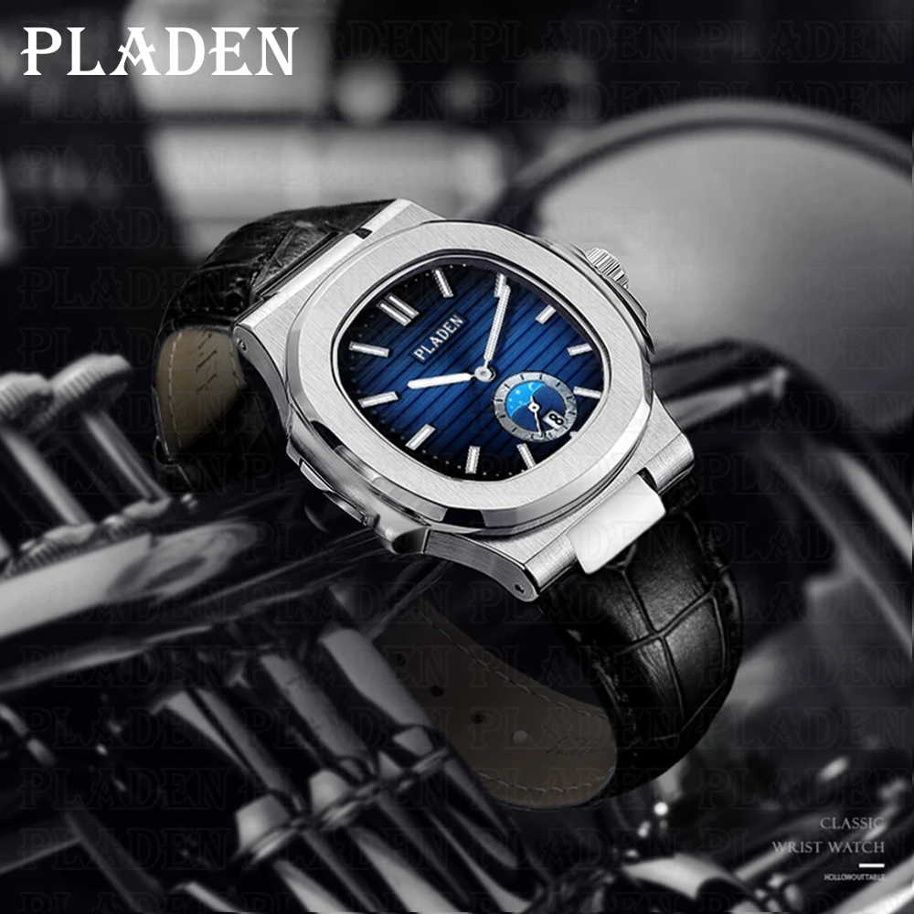 Часы мужские водонепроницаемые в современном деловом стиле с кожаным ремешком |