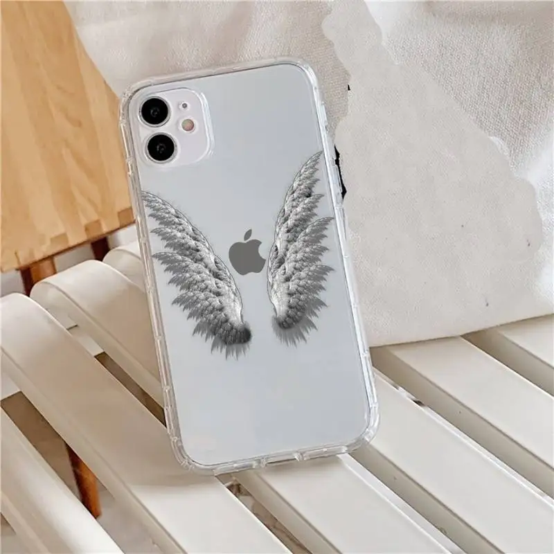 

Angel colourful wings feather Phone Case Transparent for iPhone 11 12 mini pro XS MAX 8 7 6 6S Plus X 5S SE 2020 XR
