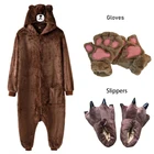 Пижама-комбинезон в виде животного, единорога, единорога, с тапками, мультяшный костюм, флисовый тонкий комбинезон, забавная Пижама