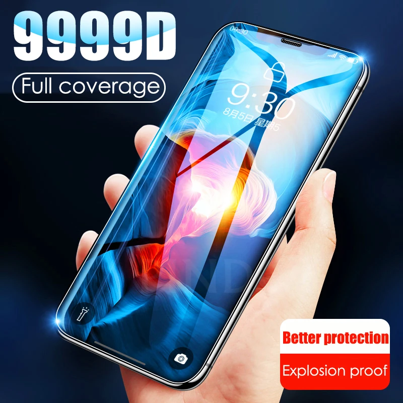 

Curved Full Cover Glass on For iPhone 11 Pro XS MAX XR X Screen Protector Tempered Glass For iPhone 7 8 6 6s Plus 11 Glass Film