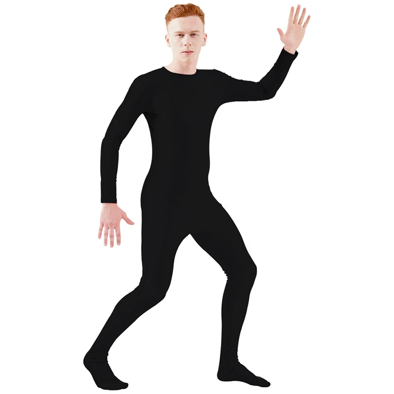 Ensnovo, блестящий комбинезон на молнии, Zentai, колготки для всего тела для мужчин, боди на заказ, костюм из цельного спандекса с длинным рукавом